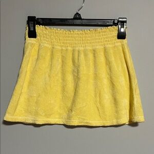 Juicy Couture Yellow Velour Mini Skirt Size Small